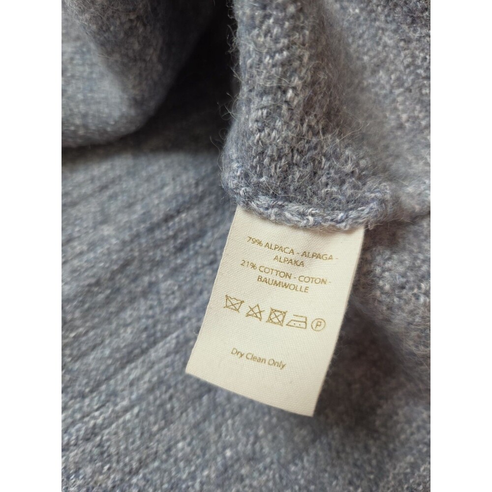 Free People Alpaca Blend Cropped Sweater Blue Bell Sleeve Womens L EUC - Picture 4 of 7